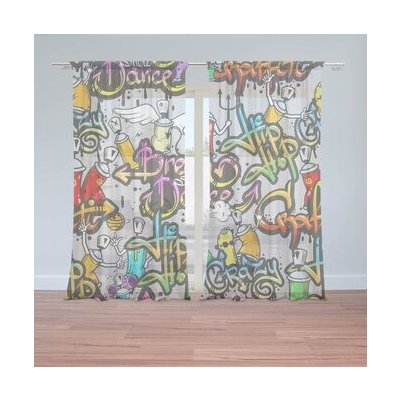Sablio Záclony Graffiti: 2ks 150x250cm – Hledejceny.cz