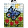 Vyšívací předloha VTC Vyšívací sada s předtištěným motivem 0262/9723 motýl modrá 17x20,5cm