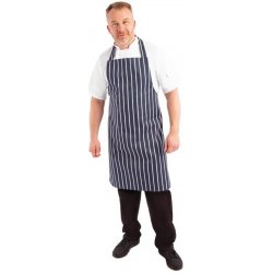 Whites Chefs Clothing zástěra extra velká řeznický proužek v námořnické modré