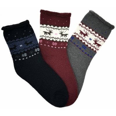 Dámské bambusové termo ponožky SOB 3-pack červená MIX – Zboží Mobilmania