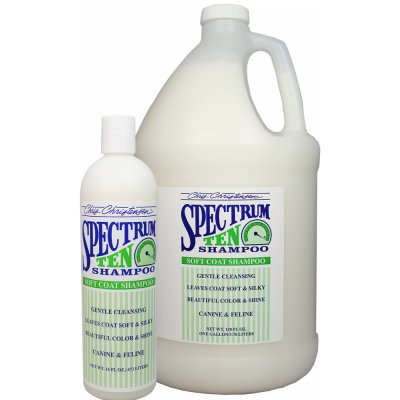 Chris Christensen Šampon pro hedvábnou srst SPECTRUM Ten s ředěním 16: 1- Spectrum Ten Soft and Smooth Shampoo 470 ml – HobbyKompas.cz