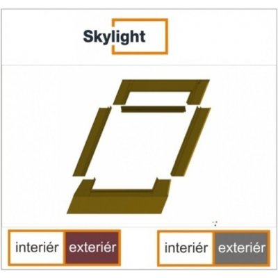 DOBROPLAST - SKYLIGHT lemování ke střešnímu oknu, výlezu F vlnité 9/14 - 94x140cm