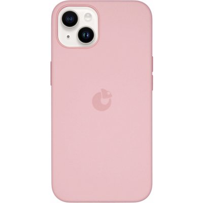 Pouzdro COVEREON SILICON silikonové s podporou MagSafe iPhone 14 Plus - Chalk růžové