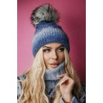 Fashionweek Moderni Vlněná zimní čepice s bambulí flísová podšívka Woolk Peggy Jeans – Hledejceny.cz