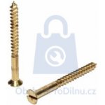 Vrut do dřeva s průběžnou drážkou, DIN 97, mosazný 5 x 25, balení 200 ks – Sleviste.cz