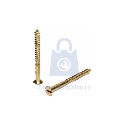 Vrut do dřeva s průběžnou drážkou, DIN 97, mosazný 5 x 25, balení 200 ks – Sleviste.cz