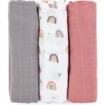 PETITE&MARS bambusová mušelínová Moussy Rose Rainbows 68 x 68 cm 3 ks – Hledejceny.cz