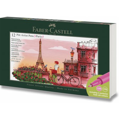 Faber-Castell 267136 Popisovače Pitt Artist Pen Paris 12 ks – Zboží Mobilmania