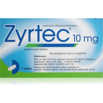 Zyrtec por.tbl.flm. 7 x 10 mg od 103 Kč - Heureka.cz