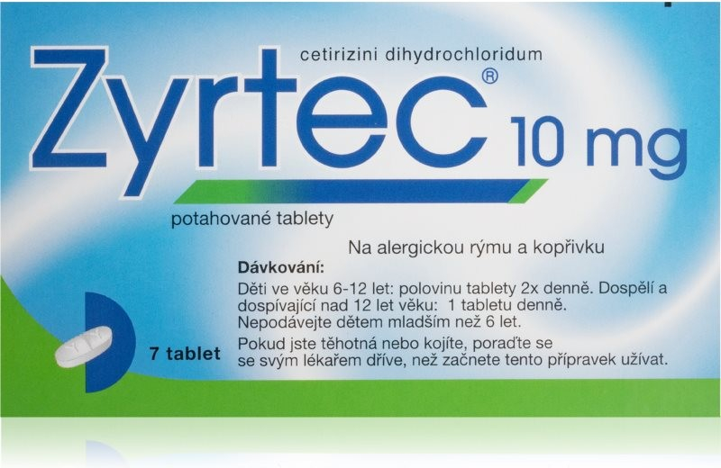 Zyrtec por.tbl.flm. 7 x 10 mg od 107 Kč - Heureka.cz