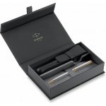 Parker Sonnet Stainless Steel GT kuličkové pero dárková sada s koženým pouzdrem 1502/5291517 – Zboží Živě