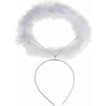 Bílá andělská svatozář s marabu – Zboží Dáma