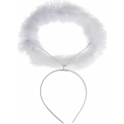 Bílá andělská svatozář s marabu – Zboží Dáma