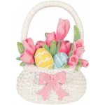 Clayre & Eef Dekorace košík s tulipány a vajíčky - 14*11*18 cm – Hledejceny.cz