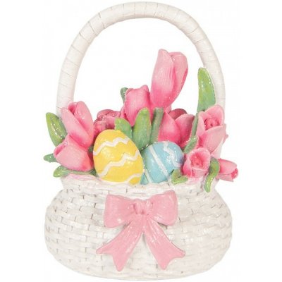 Clayre & Eef Dekorace košík s tulipány a vajíčky - 14*11*18 cm – Hledejceny.cz