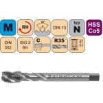 NÁSTROJE CZ Krátký strojní závitník /CZZ0600/ HSSCo5 pro metrický závit se šroubovitou CZZ Závit: M4 – Hledejceny.cz