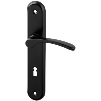AC-T SERVIS Dveřní klika VIOLA černá - oválné štítové kování 72 mm Provedení štítu: BB - obyčejný klíč – Zboží Mobilmania