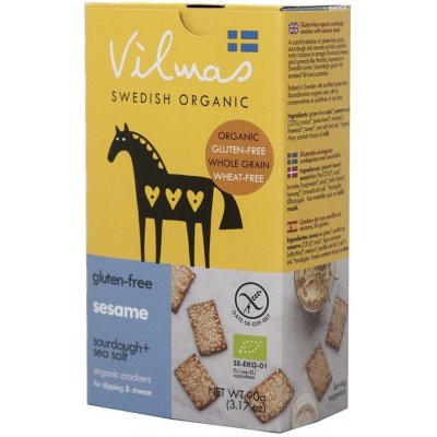 Vilmas Swedish Organic Bio Švédské krekry se sezamem 90 g – Zboží Mobilmania