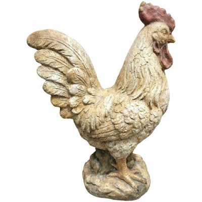 Clayre & Eef Béžová antik dekorativní figurka venkovský kohout 35*22*49 cm – Hledejceny.cz