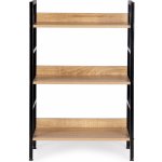 MODERNHOME - Moderní dřevěná knihovna, kovový rám LOFT, 3 police – Sleviste.cz