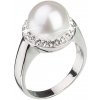 Prsteny Evolution Group CZ Stříbrný prsten s krystaly Preciosa s bílou perlou 35021.1