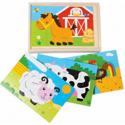 Dromader puzzle v krabičce 4 x 12 dílků 115 x 175 cm farma – Zboží Mobilmania