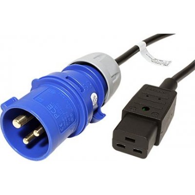 BACHMANN Kabel síťový IEC60309 - IEC320 C19, 16A, černý, 3 m (346.112) - 19.07.1204 – Zboží Živě