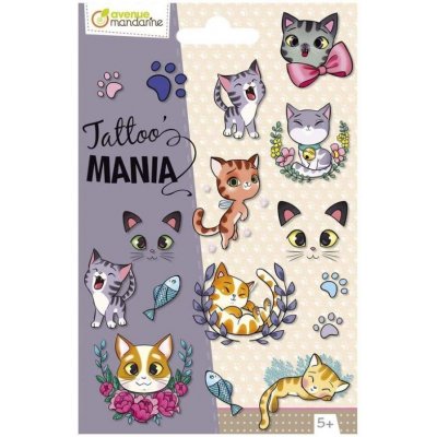 Avenue Mandarine Tetování dočasné Tattoo' Mania kočky 1ks – Zboží Dáma
