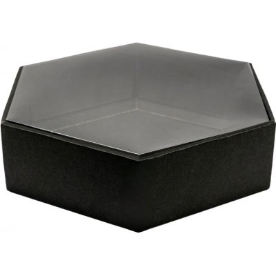 Dárková krabice s průhledným víkem 255x255x70 mm, černá – Zboží Mobilmania