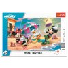 Puzzle TREFL Mickey a Minnie: Zábava na pláži 15 dílků