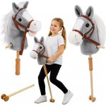 Kůň na tyči Hobby Horse se zvuky a kolečky Mamido 100 cm šedý – Sleviste.cz