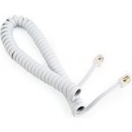Gembird TC4P4CS-2M-W telefonní natahovací 4P4C, 2 x RJ10, 2m, bílý – Zbozi.Blesk.cz