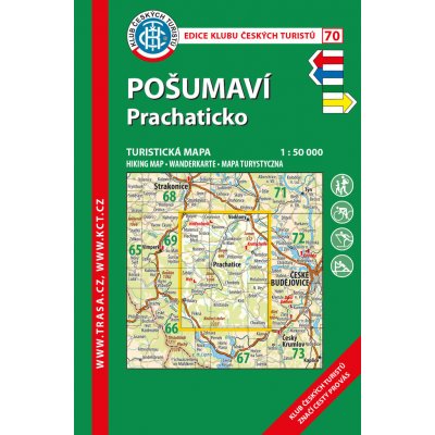 KČT 70 Pošumaví - Prachaticko 1:50 000 / turistická mapa – Zbozi.Blesk.cz