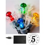 Mini vánoční řetěz ASTRA LED 5,7m 20ks retro muchomůrek USB baterie – Hledejceny.cz