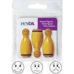 HEYDA Dřevěná razítka kuželky smajlíci žluté – Zboží Dáma