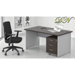 NABYTEK-DESIGNOVY.CZ - ZE 1.2 07 Sestava kancelářského nábytku Komfort 1.2 kaštan/šedá – Zboží Dáma