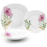HOME ELEMENTS Porcelánová sada talířů 18 kusů Růžový mák – Zboží Dáma
