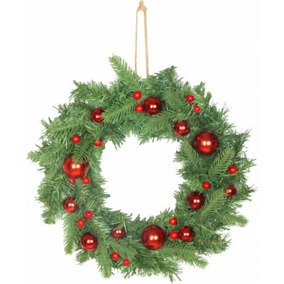 MagicHome Vianoce Věnec MagicHome Vánoce, s koulemi, závěsný, 30x30x6 cm – Hledejceny.cz