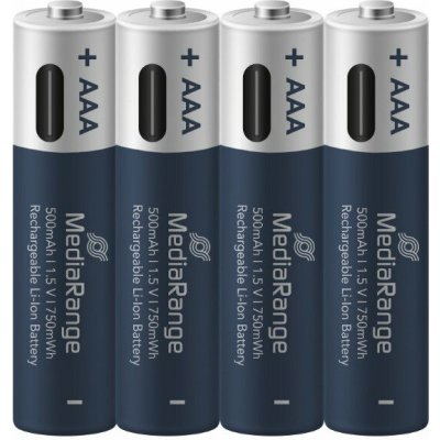 MediaRange USB-C Li-Ion Micro AAA, 1.5V 500 mAh 4ks – Hledejceny.cz