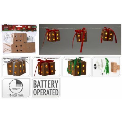 Mat Osvětlení vánoční 1,2m 10LED DÁRKOVÉ KRABIČKY 5cm s časovačem mix – Hledejceny.cz