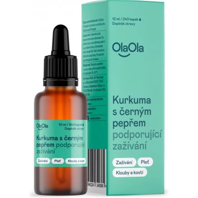 OlaOla Kurkuma s černým pepřem podporující zažívání 10 ml – Hledejceny.cz