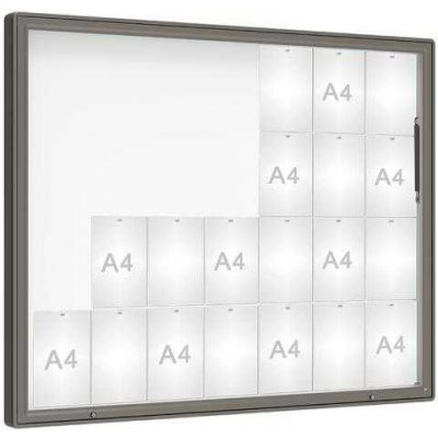 PROCITY Venkovní vitrína model 2000, 28 x A4, sklo, šedá PRO | Zboží Auto