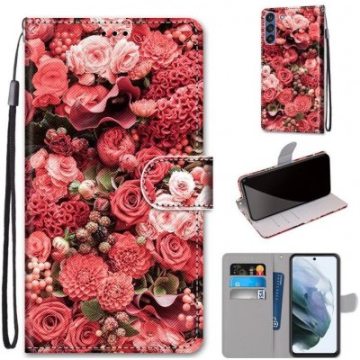 Pouzdro Trendy Cross case Růžová zahrada – Samsung Galaxy S21 FE
