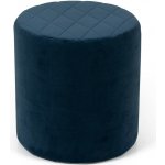 Noela Sametový puf prošívaný CUBO modrý – Zboží Mobilmania