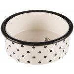 Trixie keramická miska černo-bílá s puntíky a Zentangle kočičkou 12 cm, 300 ml – Sleviste.cz