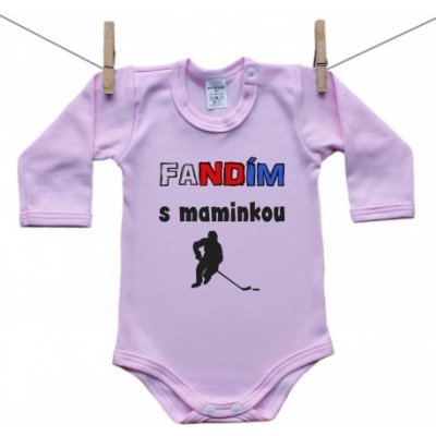 Boodyy Růžové body s dlouhým rukávem Fandím s maminkou – Hledejceny.cz