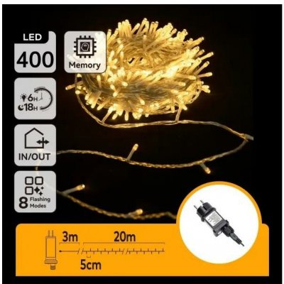Aigostar LED Venkovní vánoční řetěz 400xLED/6W/230V 20m IP44 teplá bílá B10303ABLZ – Zboží Mobilmania