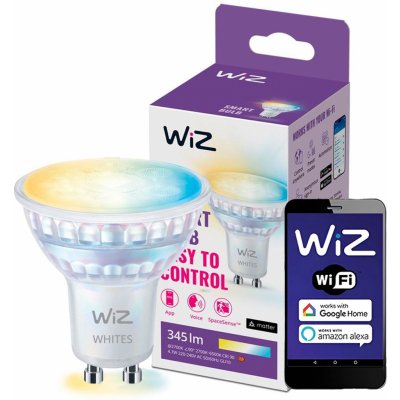 WiZ LED skleněná žárovka GU10 PAR16 4,7W 345lm 2700-6500K IP20, stmívatelná – Zboží Živě