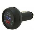 Voltmetr s USB nabíjením do autozásuvky a teploměr 12V | Zboží Auto