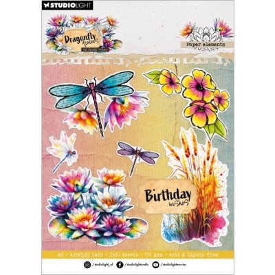 Blok s papírovými výseky "Dragonfly Dreams" A6, 20 l. – Zboží Dáma